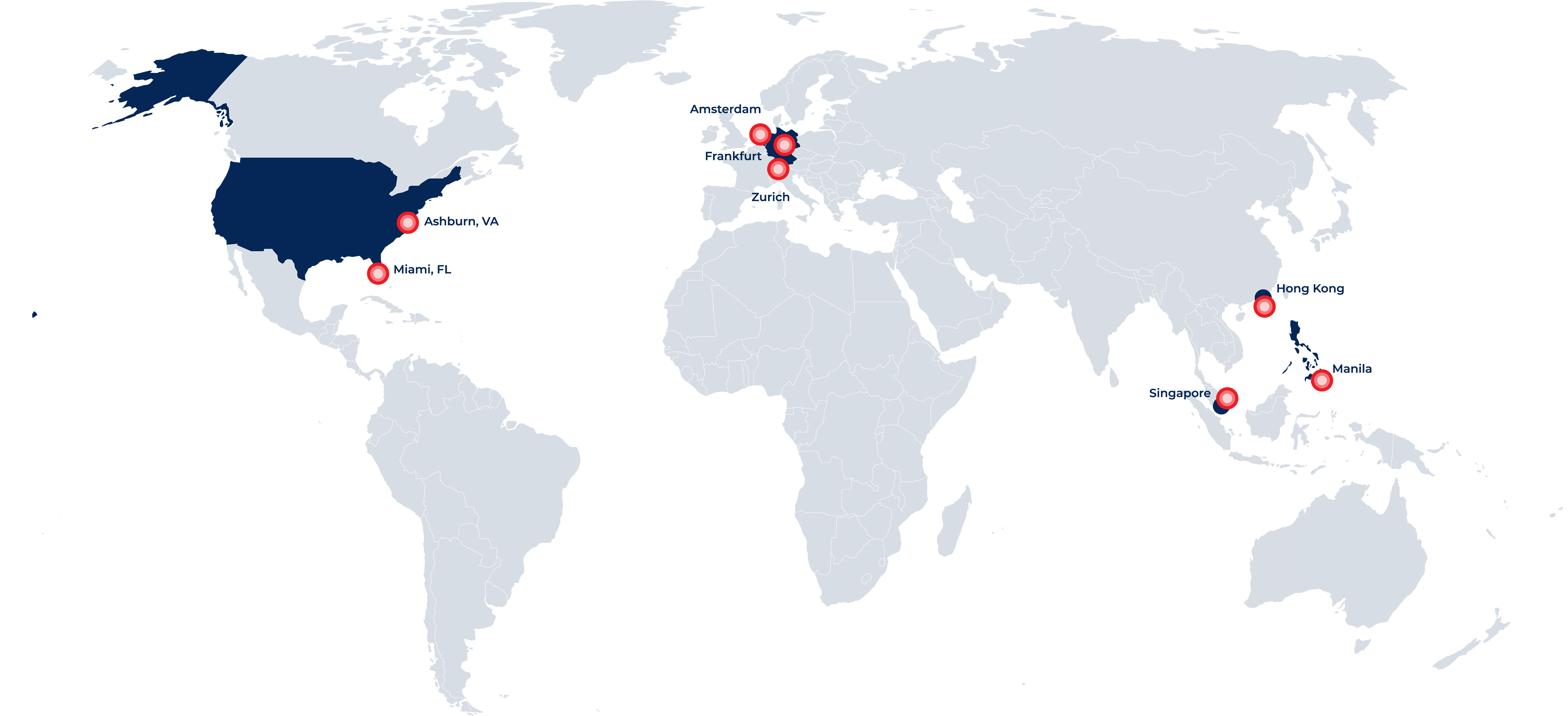 Points of presence colocation map
